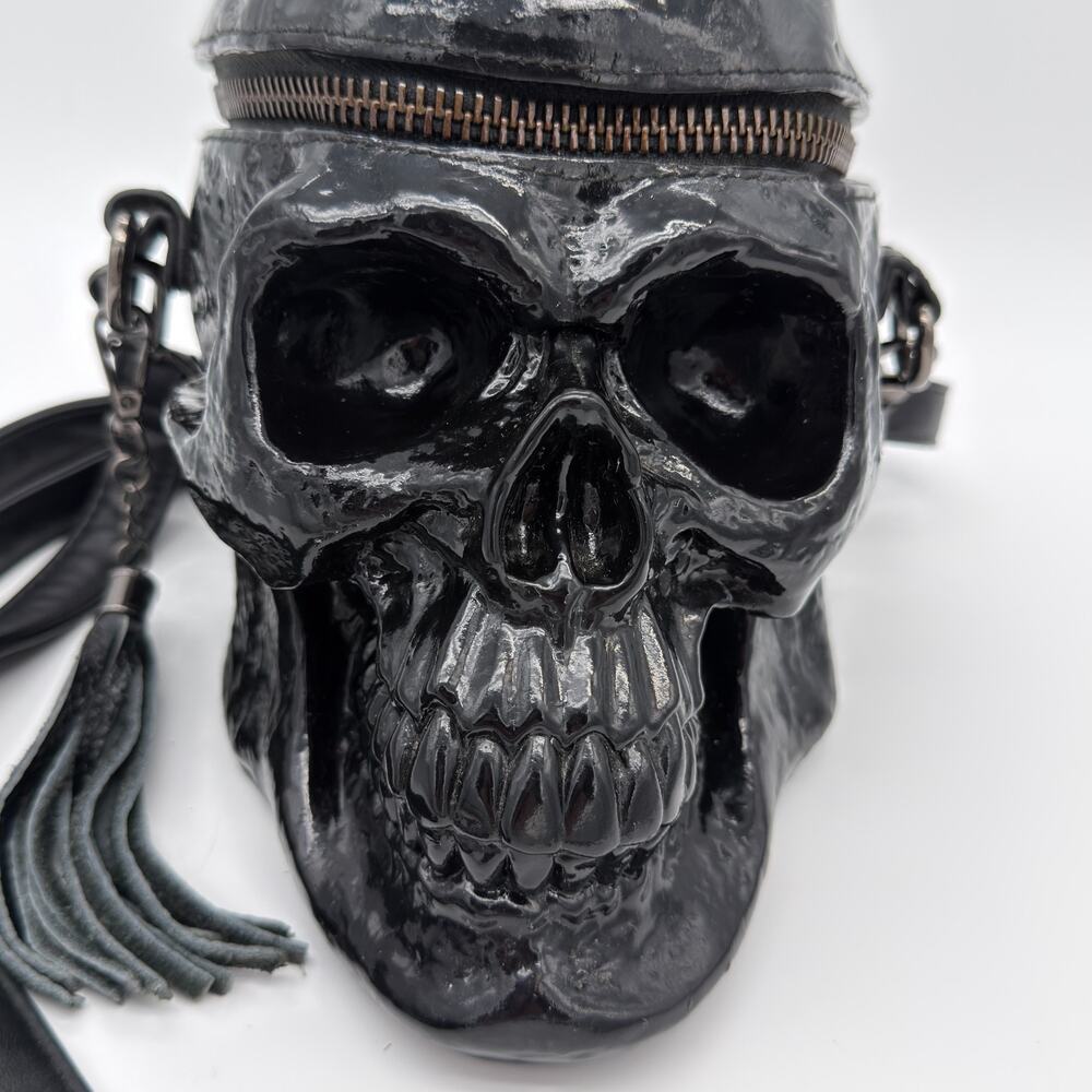 Skull Shaped Lifesize Goth Whimsigoth Halloween Skeleton Handbag Purse w/ Tassle